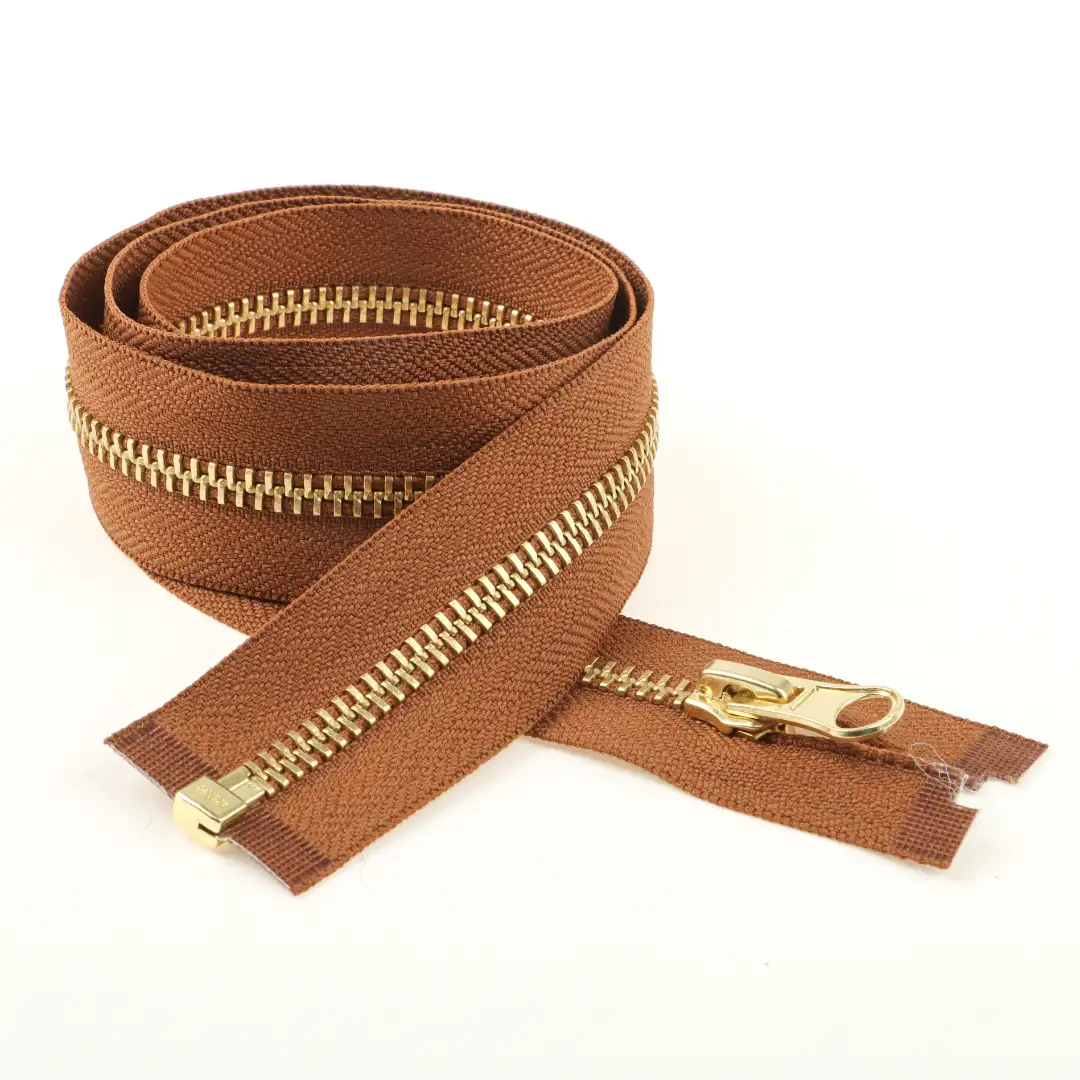 Brown Open Metal Zippers Zipper for Overcoat buy garments accessories in bulk from China wholesaler at wholesale price free worldwide shipping Alibaba