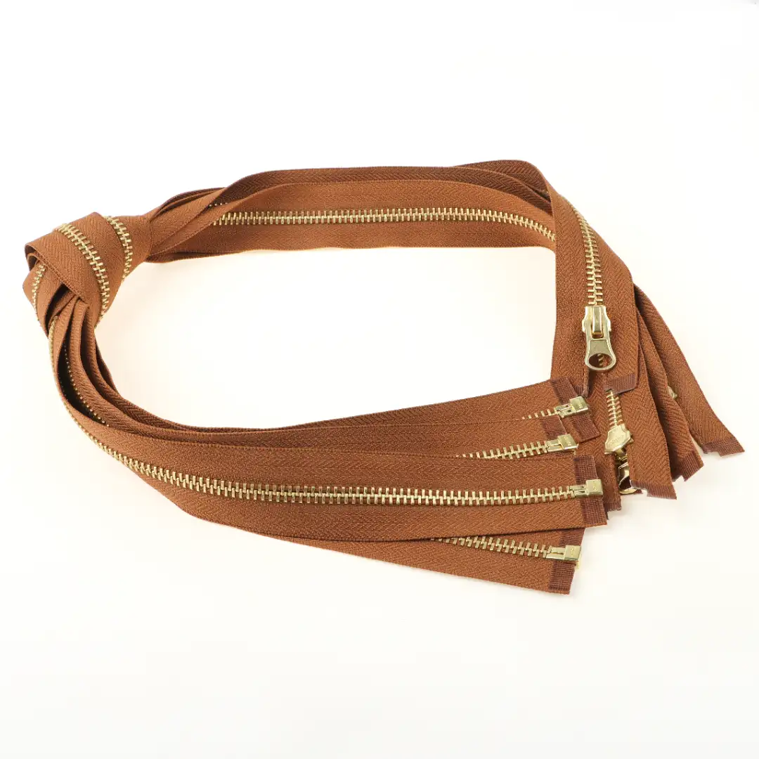 Brown Open Metal Zippers Zipper for Overcoat buy garments accessories in bulk from China wholesaler at wholesale price free worldwide shipping Alibaba