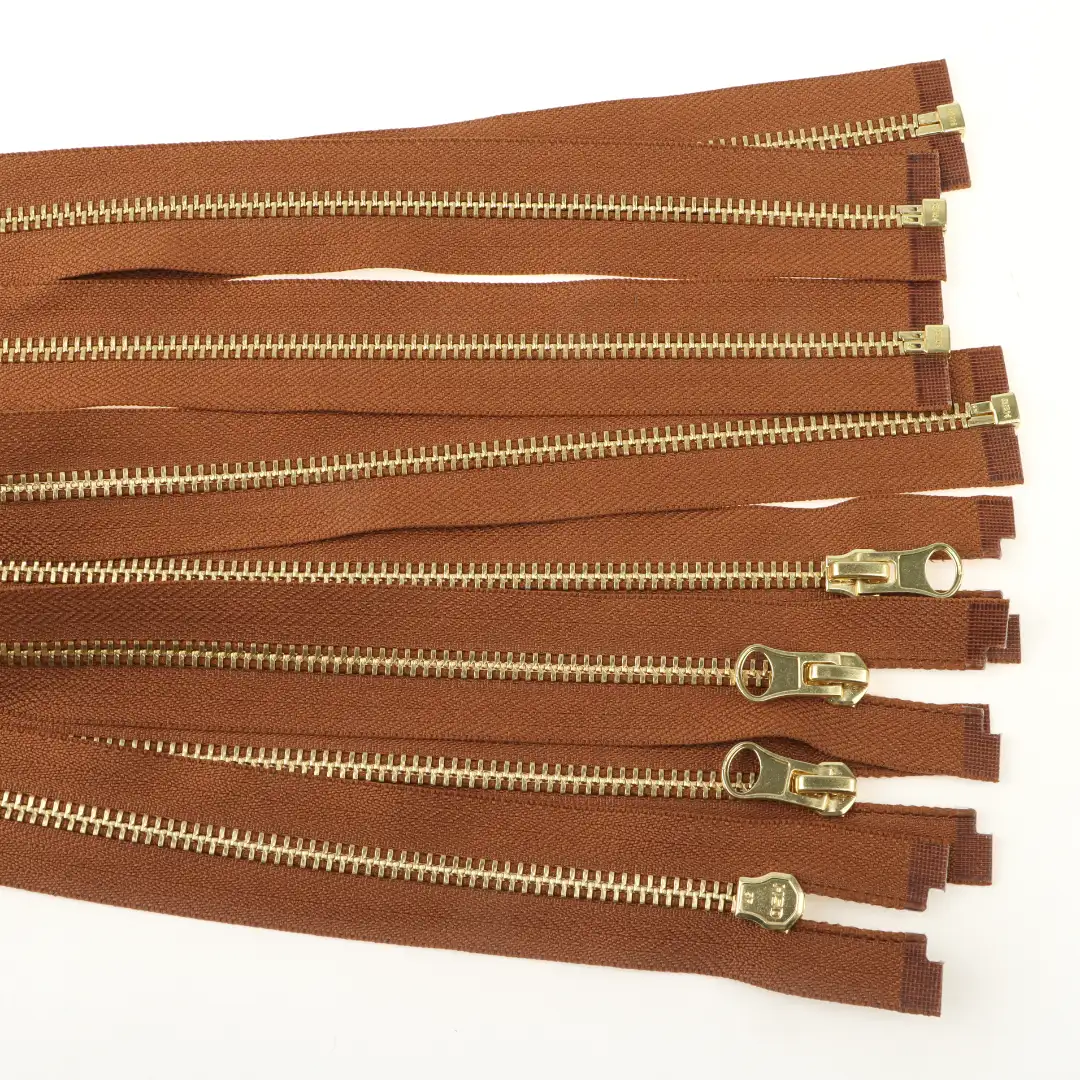 Brown Open Metal Zippers Zipper for Overcoat buy garments accessories in bulk from China wholesaler at wholesale price free worldwide shipping Alibaba