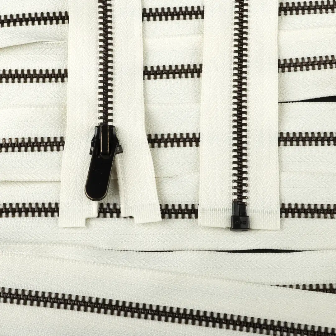 Cream Open Metal Zippers Zipper for Overcoat buy garments accessories in bulk from China wholesaler at wholesale price free worldwide shipping Alibaba