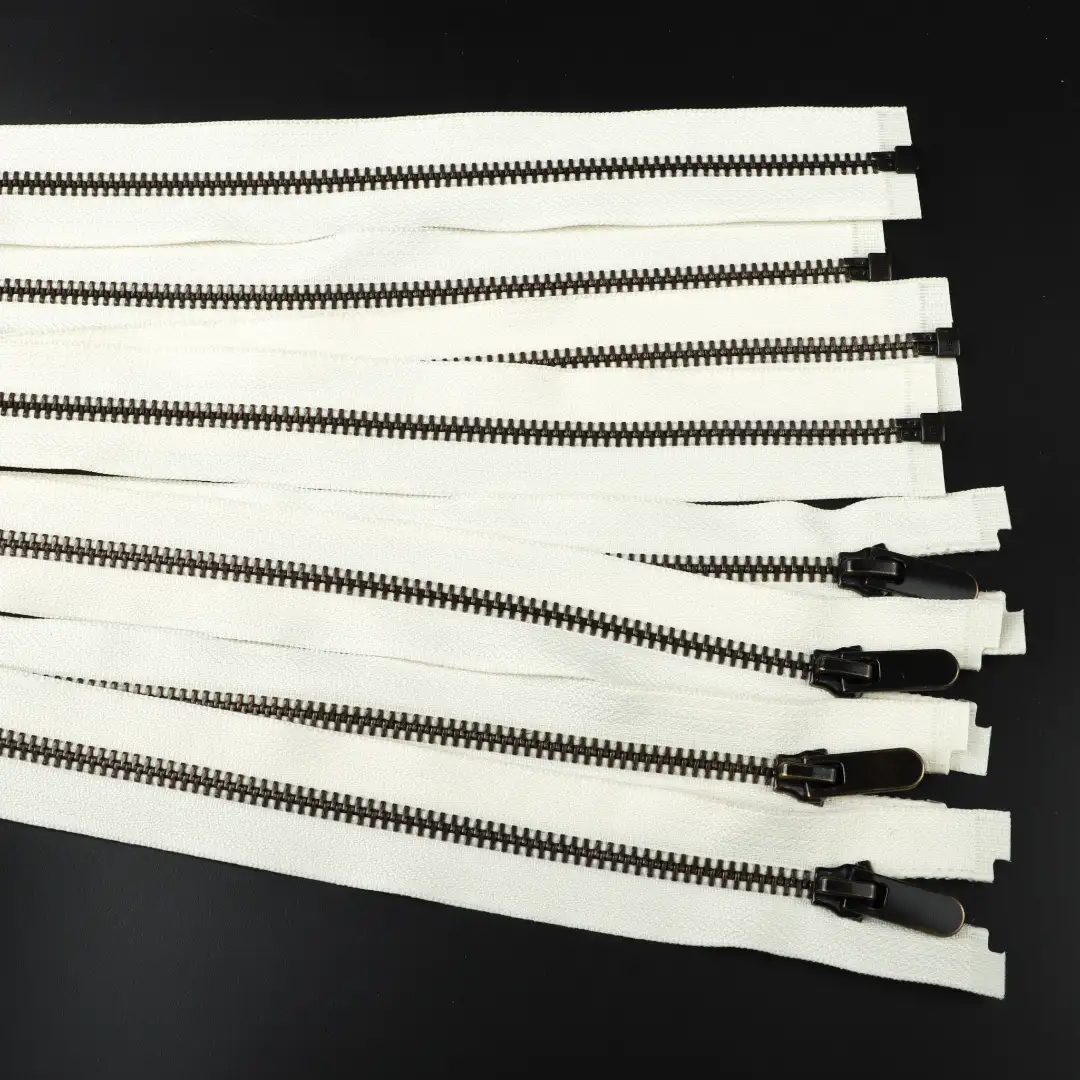 Cream Open Metal Zippers Zipper for Overcoat buy garments accessories in bulk from China wholesaler at wholesale price free worldwide shipping Alibaba