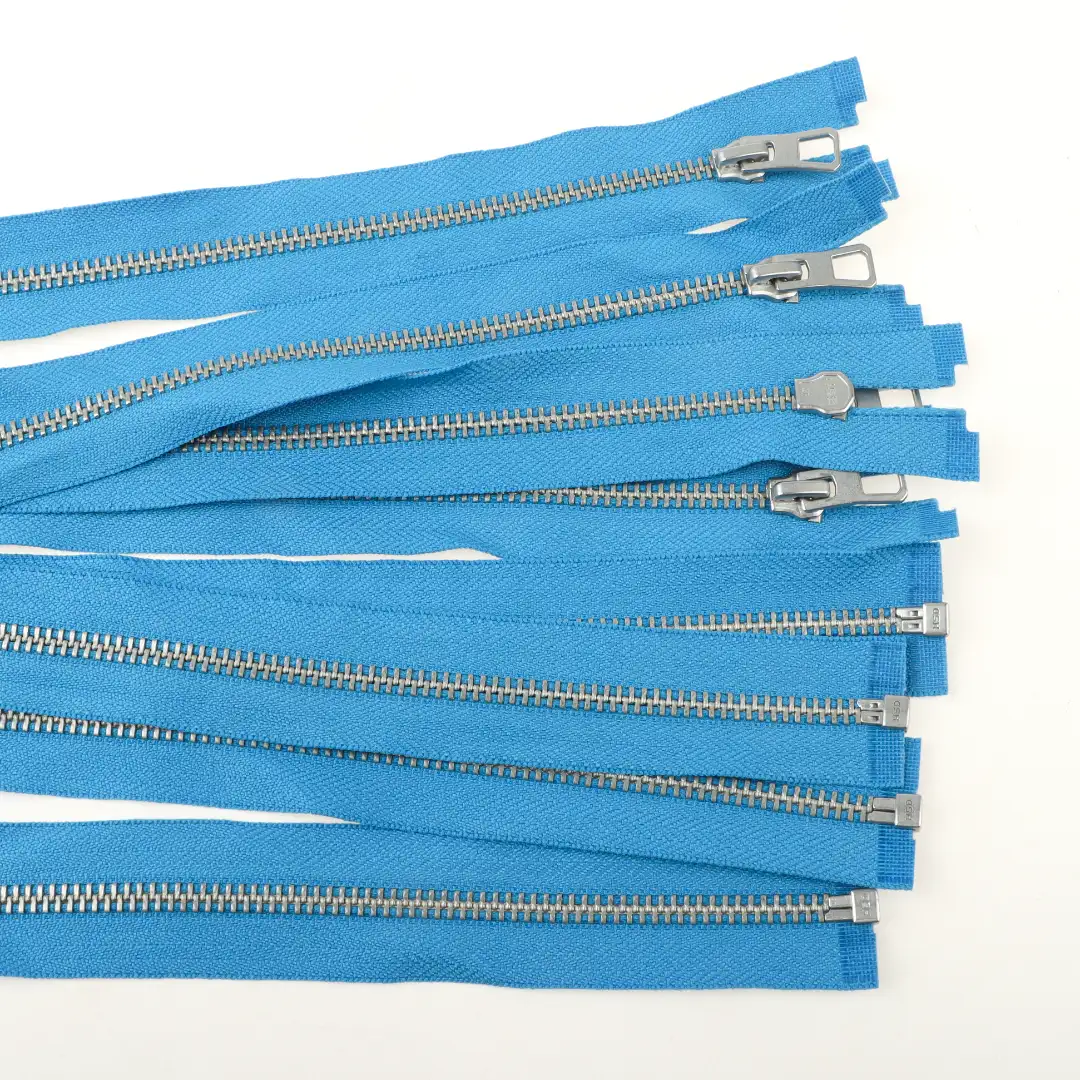 Blue Open Metal Zippers Zipper for Overcoat buy garments accessories in bulk from China wholesaler at wholesale price free worldwide shipping Alibaba