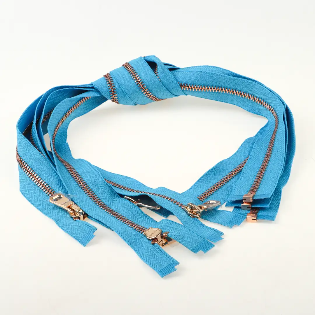 Blue Open Metal Zippers Zipper for Overcoat buy garments accessories in bulk from China wholesaler at wholesale price free worldwide shipping Alibaba