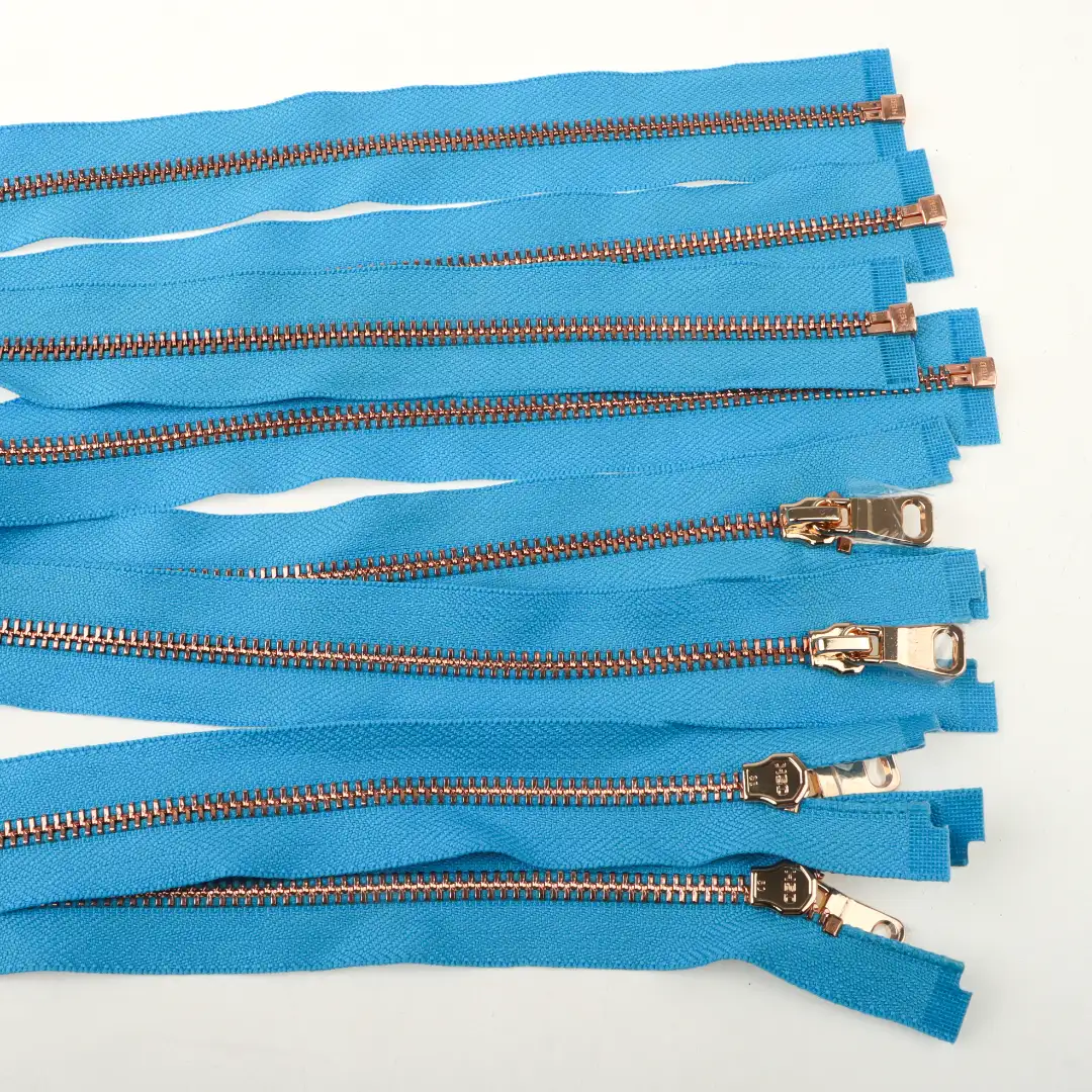 Blue Open Metal Zippers Zipper for Overcoat buy garments accessories in bulk from China wholesaler at wholesale price free worldwide shipping Alibaba