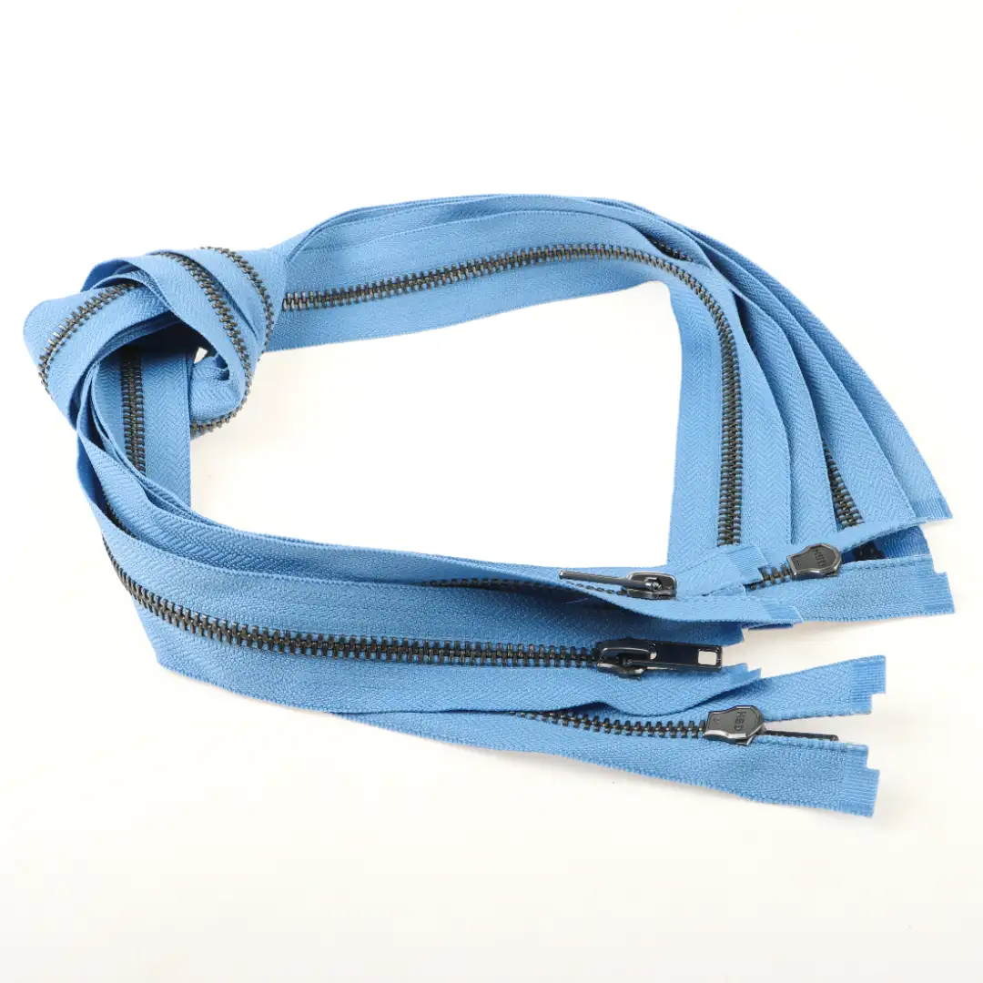 Blue Open Metal Zippers Zipper for Overcoat buy garments accessories in bulk from China wholesaler at wholesale price free worldwide shipping Alibaba