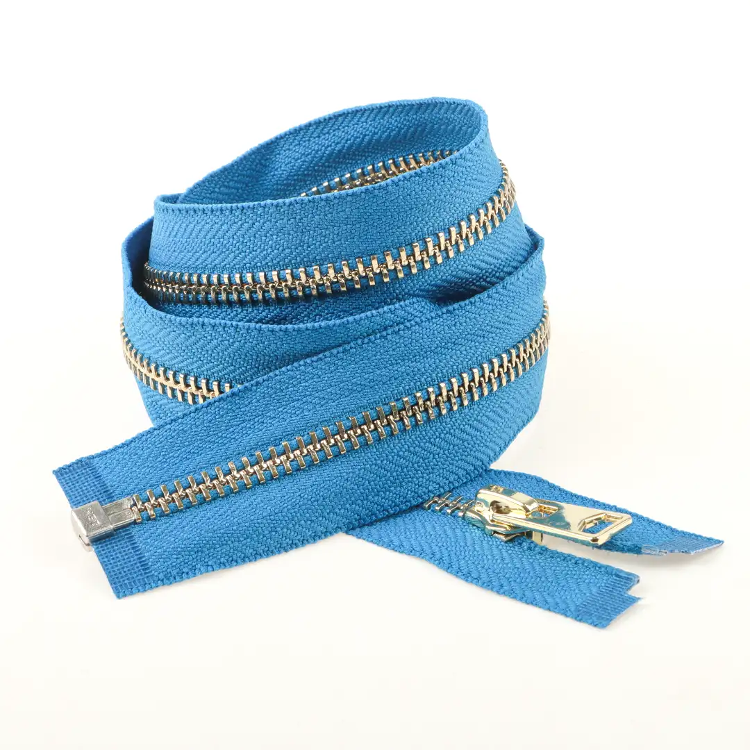 Blue Open Metal Zippers Zipper for Overcoat buy garments accessories in bulk from China wholesaler at wholesale price free worldwide shipping Alibaba