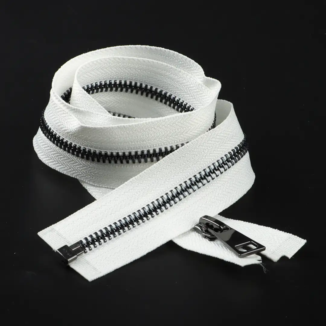 White Open Metal Zippers Zipper for Overcoat buy garments accessories in bulk from China wholesaler at wholesale price free worldwide shipping Alibaba