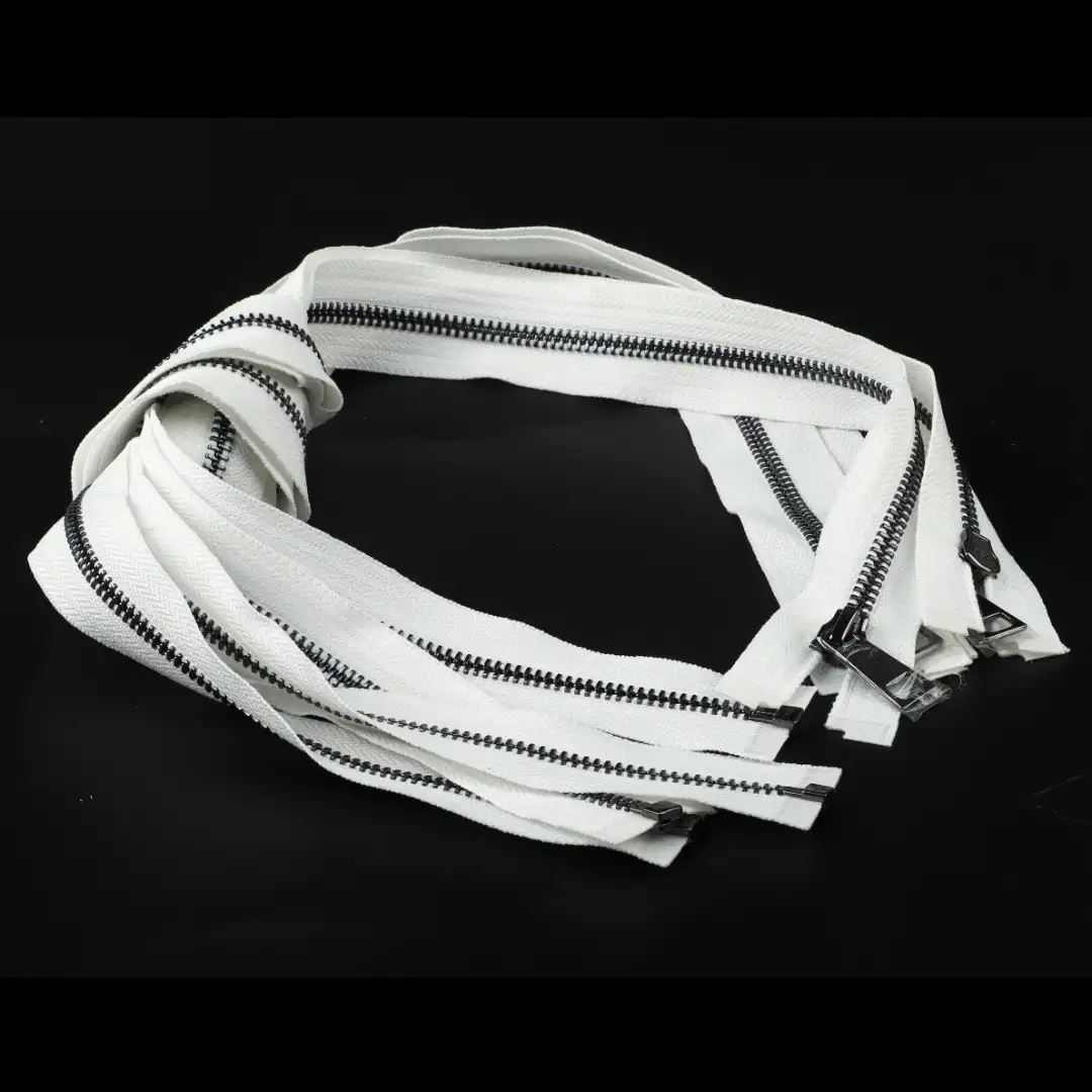 White Open Metal Zippers Zipper for Overcoat buy garments accessories in bulk from China wholesaler at wholesale price free worldwide shipping Alibaba