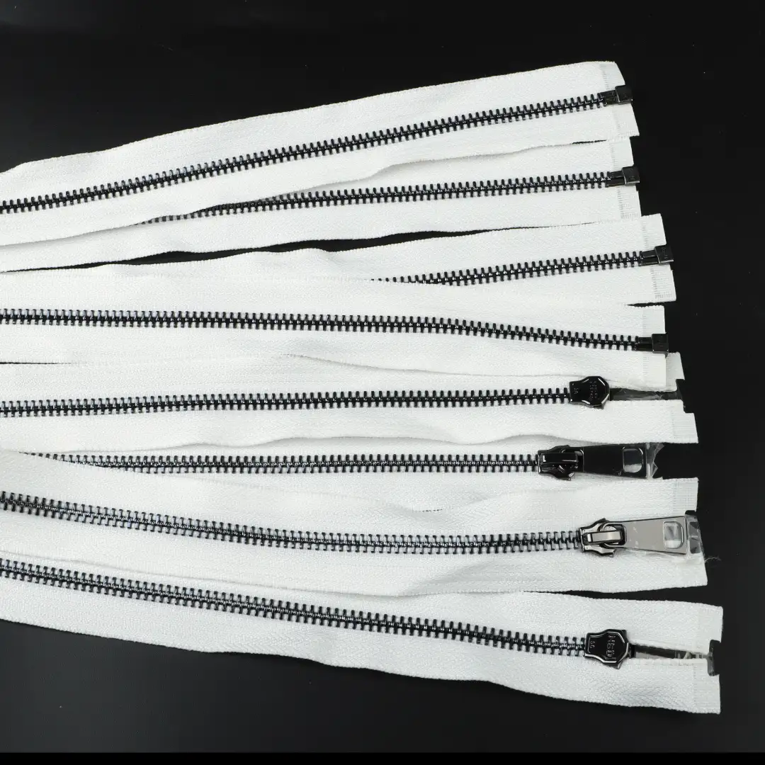 White Open Metal Zippers Zipper for Overcoat buy garments accessories in bulk from China wholesaler at wholesale price free worldwide shipping Alibaba