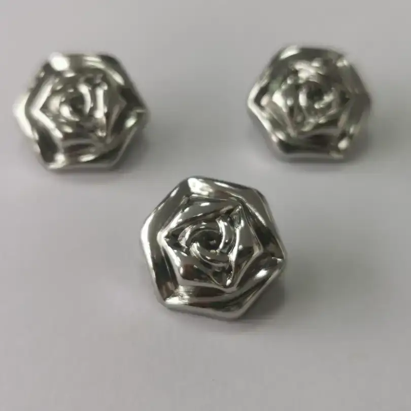 Silver-white 1 holes Metal Button for Jackets buy garments accessories in bulk from China wholesaler at wholesale price free worldwide shipping Alibaba