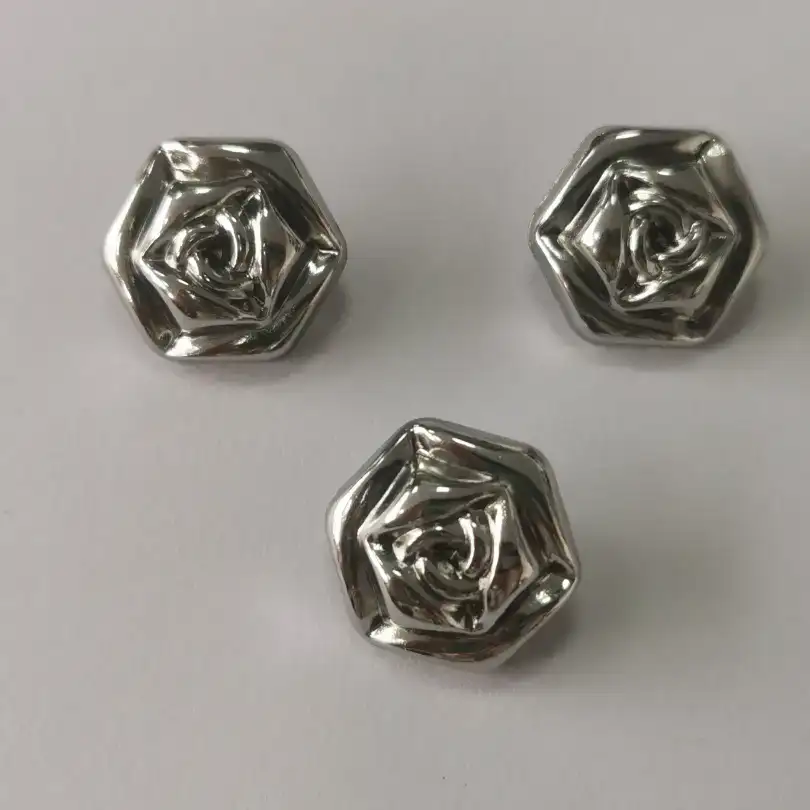 Silver-white 1 holes Metal Button for Jackets buy garments accessories in bulk from China wholesaler at wholesale price free worldwide shipping Alibaba