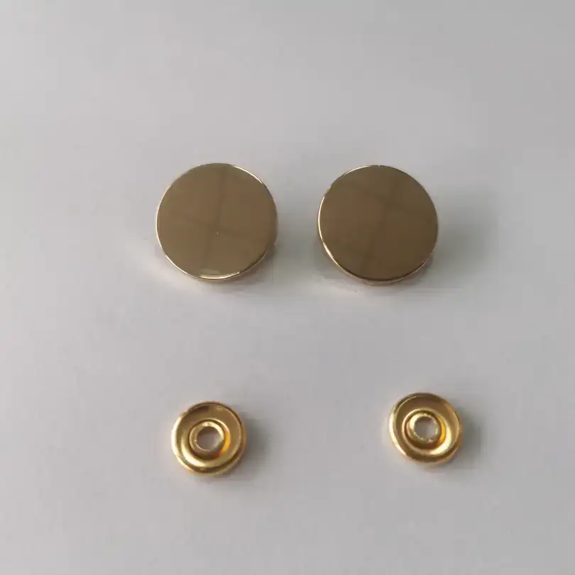 golden 1 holes Metal Button for Jackets buy garments accessories in bulk from China wholesaler at wholesale price free worldwide shipping Alibaba