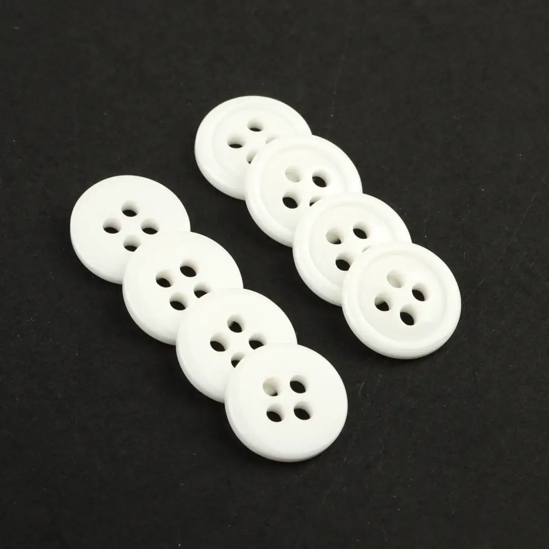 White 4 holes Resin Button for Shirt,Pants,Denim Jacket,Jackets,Shorts,Jogger,Uniform,Ladies Vest (Sweater) buy garments accessories in bulk from China wholesaler at wholesale price free worldwide shipping Alibaba