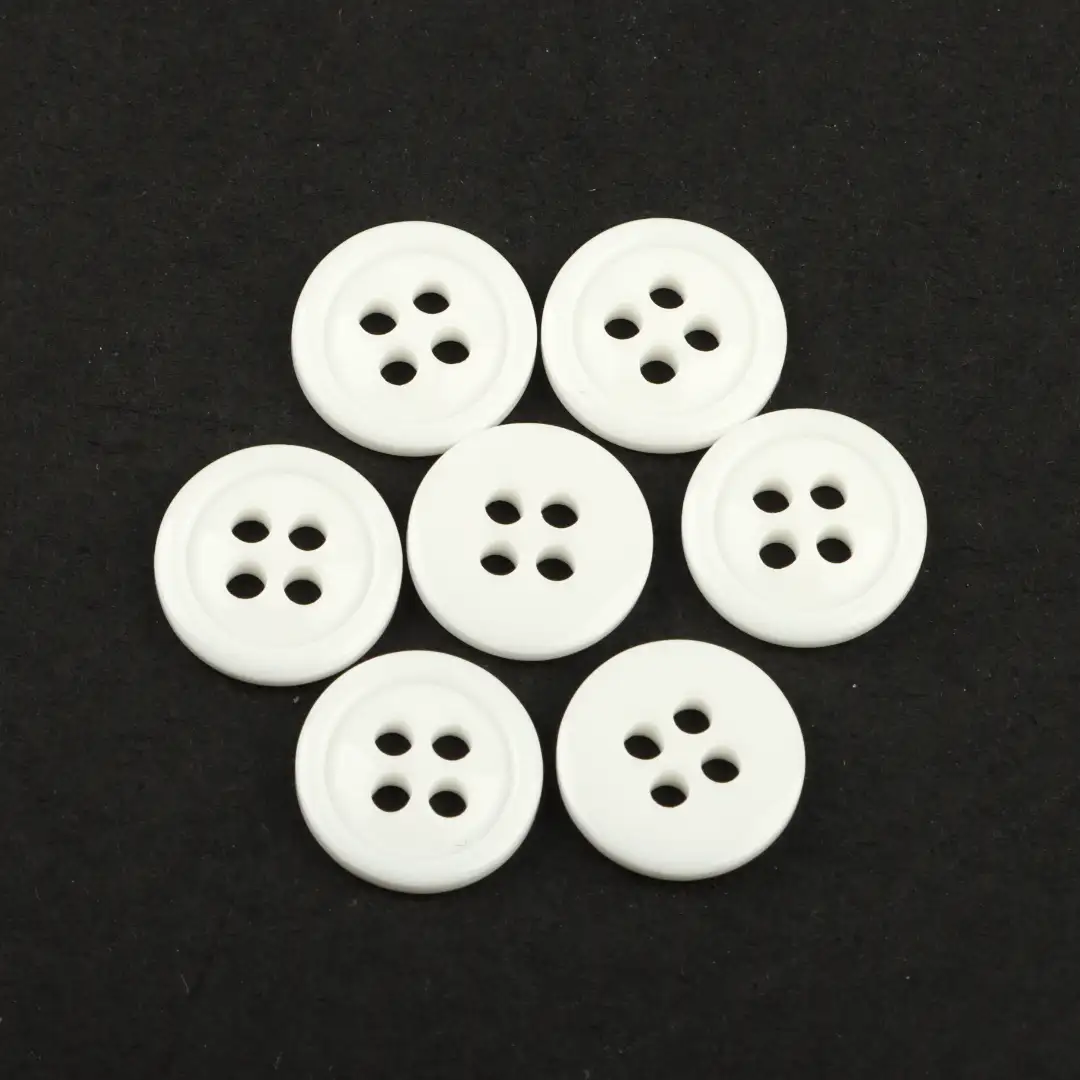 White 4 holes Resin Button for Shirt,Pants,Denim Jacket,Jackets,Shorts,Jogger,Uniform,Ladies Vest (Sweater) buy garments accessories in bulk from China wholesaler at wholesale price free worldwide shipping Alibaba