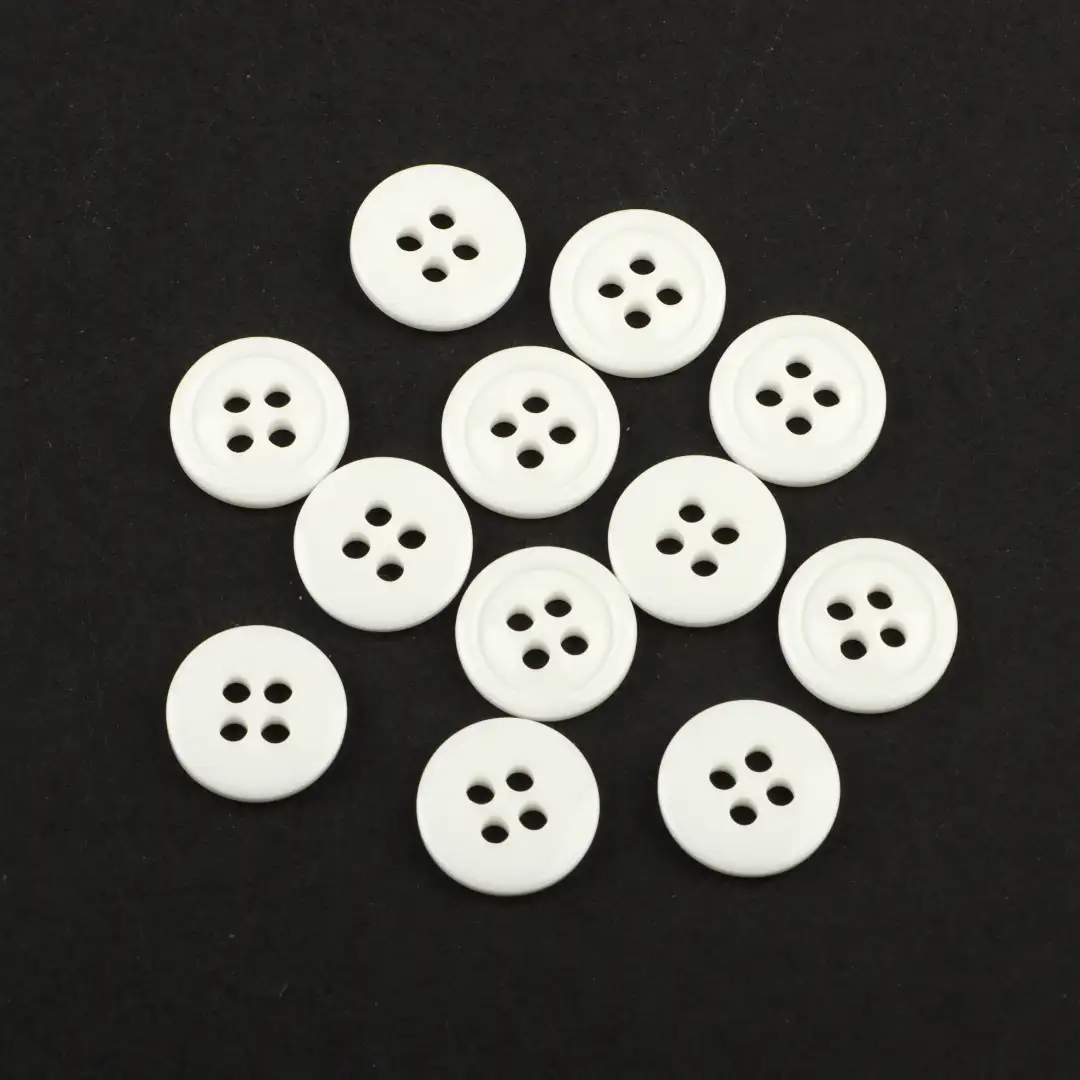 White 4 holes Resin Button for Shirt,Pants,Denim Jacket,Jackets,Shorts,Jogger,Uniform,Ladies Vest (Sweater) buy garments accessories in bulk from China wholesaler at wholesale price free worldwide shipping Alibaba