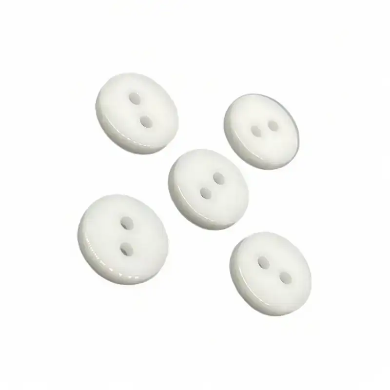 White 2 holes Resin Button for Shirt,Pants,Denim Jacket,Suit Trouser,Jackets,Blazer,T-Shirt,Polo Shirt,Tank Top buy garments accessories in bulk from China wholesaler at wholesale price free worldwide shipping Alibaba