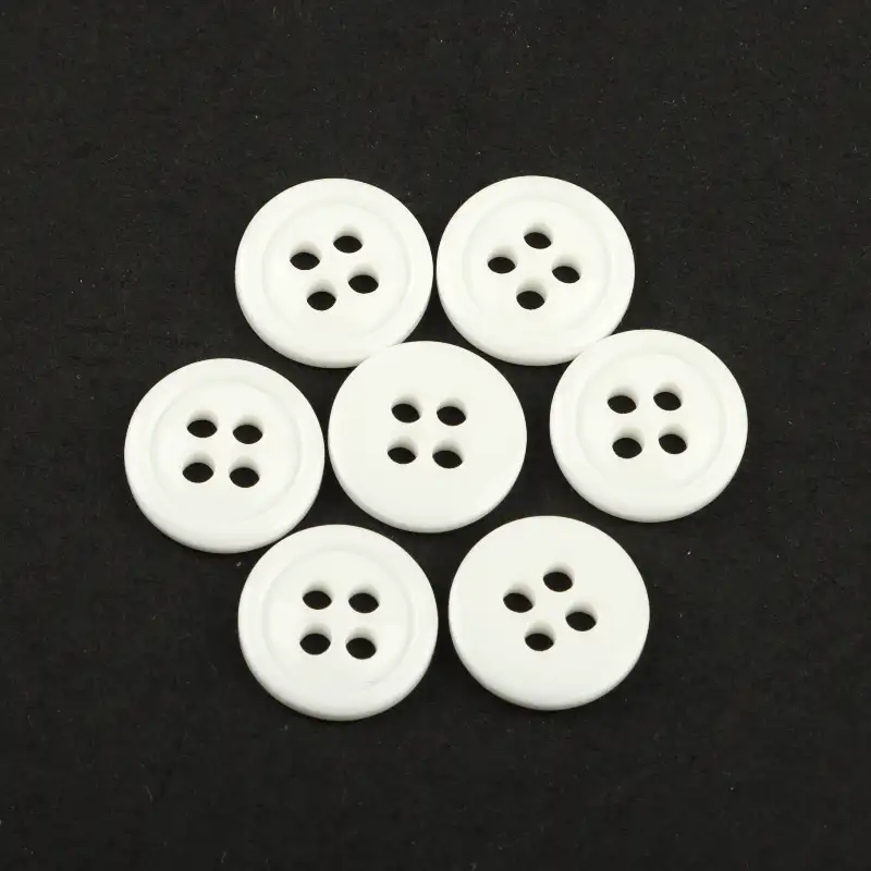 White 4 holes Resin Button for Shirt,Pants,Denim Jacket,Jackets,Shorts,Jogger,Uniform,Ladies Vest (Sweater) buy garments accessories in bulk from China wholesaler at wholesale price free worldwide shipping Alibaba