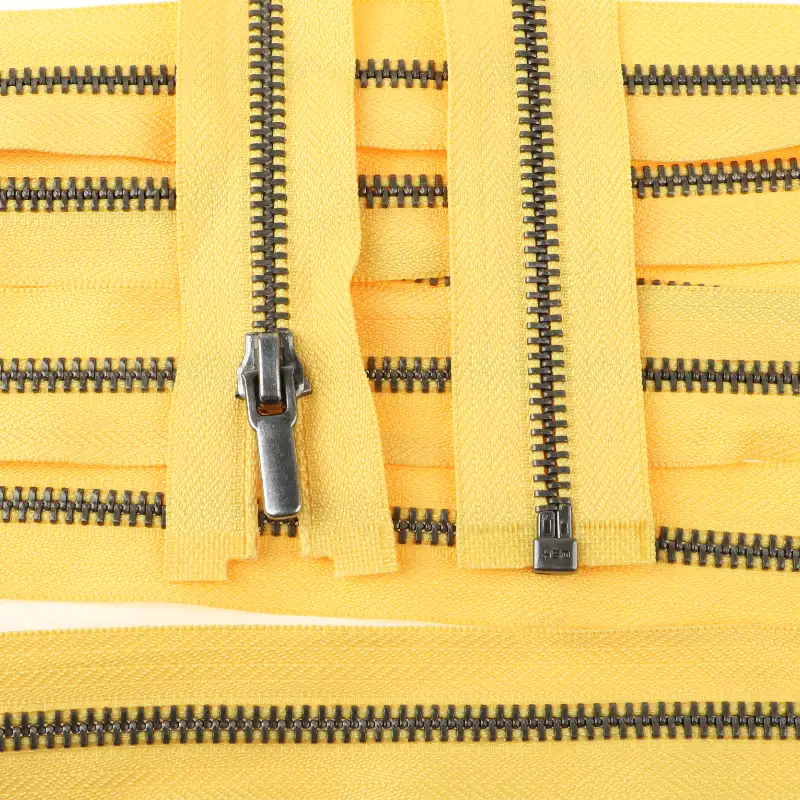 Yellow Open Metal Zippers Zipper for Overcoat buy garments accessories in bulk from China wholesaler at wholesale price free worldwide shipping Alibaba