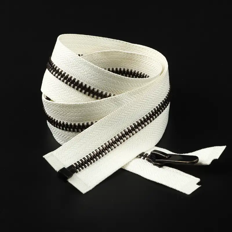 Cream Open Metal Zippers Zipper for Overcoat buy garments accessories in bulk from China wholesaler at wholesale price free worldwide shipping Alibaba