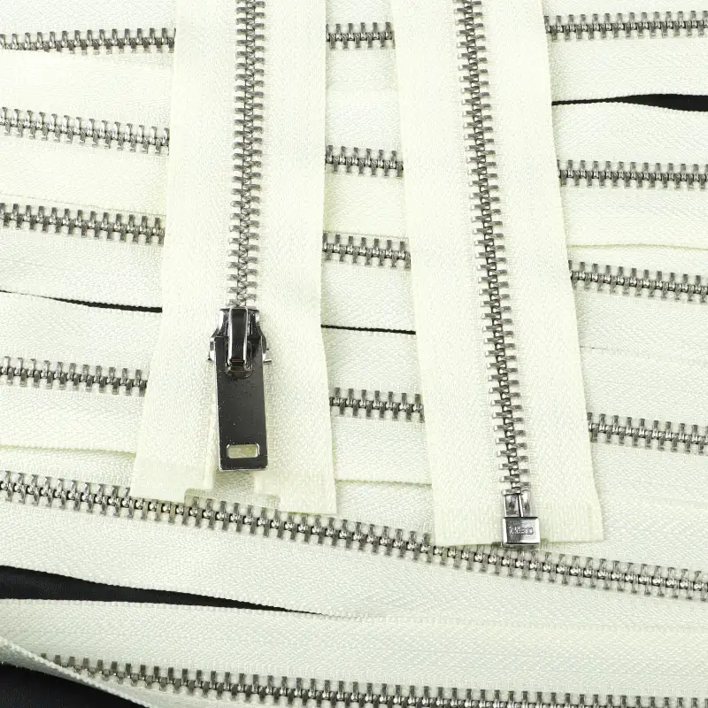 Cream Open Metal Zippers Zipper for Overcoat buy garments accessories in bulk from China wholesaler at wholesale price free worldwide shipping Alibaba